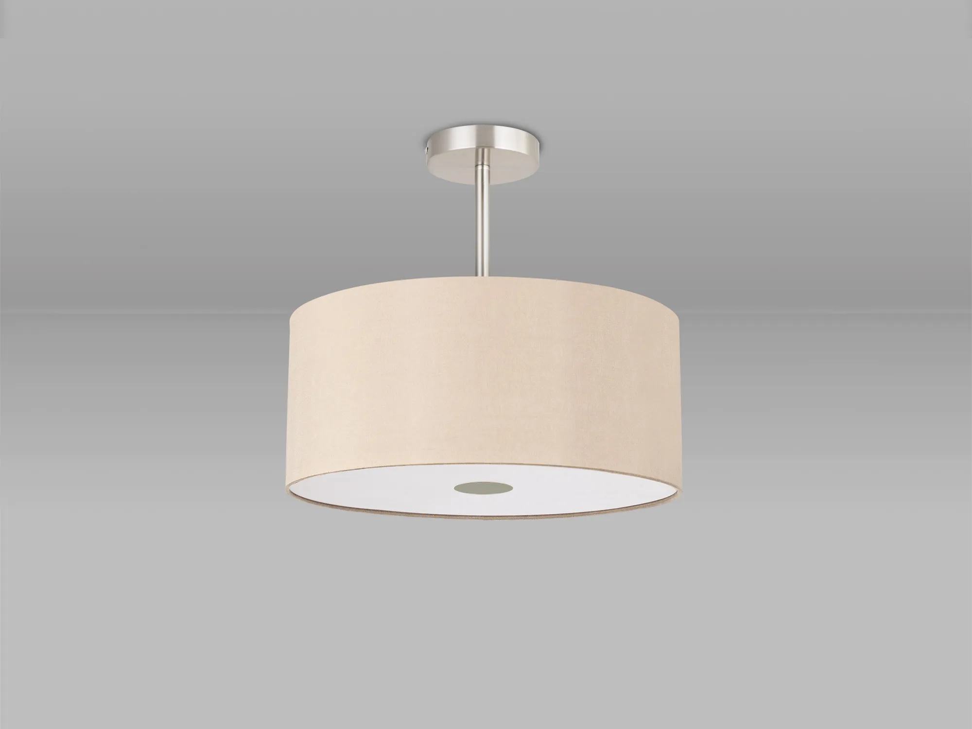 Baymont 40cm Semi Flush Flush 5 Light Satin Nickel, Antique Gold/Ruby, Frosted Diffuser DK0528  Deco Baymont SN AG